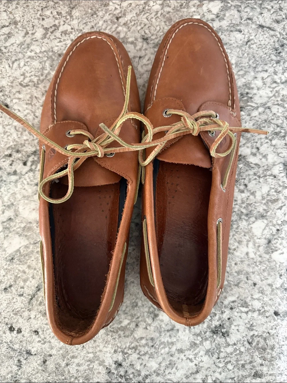 Sperry Chestnut Brown Leather 2-Eye Boat Shoes
